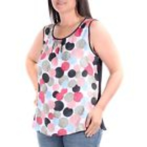 🆕Polka Dot Scoop Neck Tank Top - Picture 2 of 3